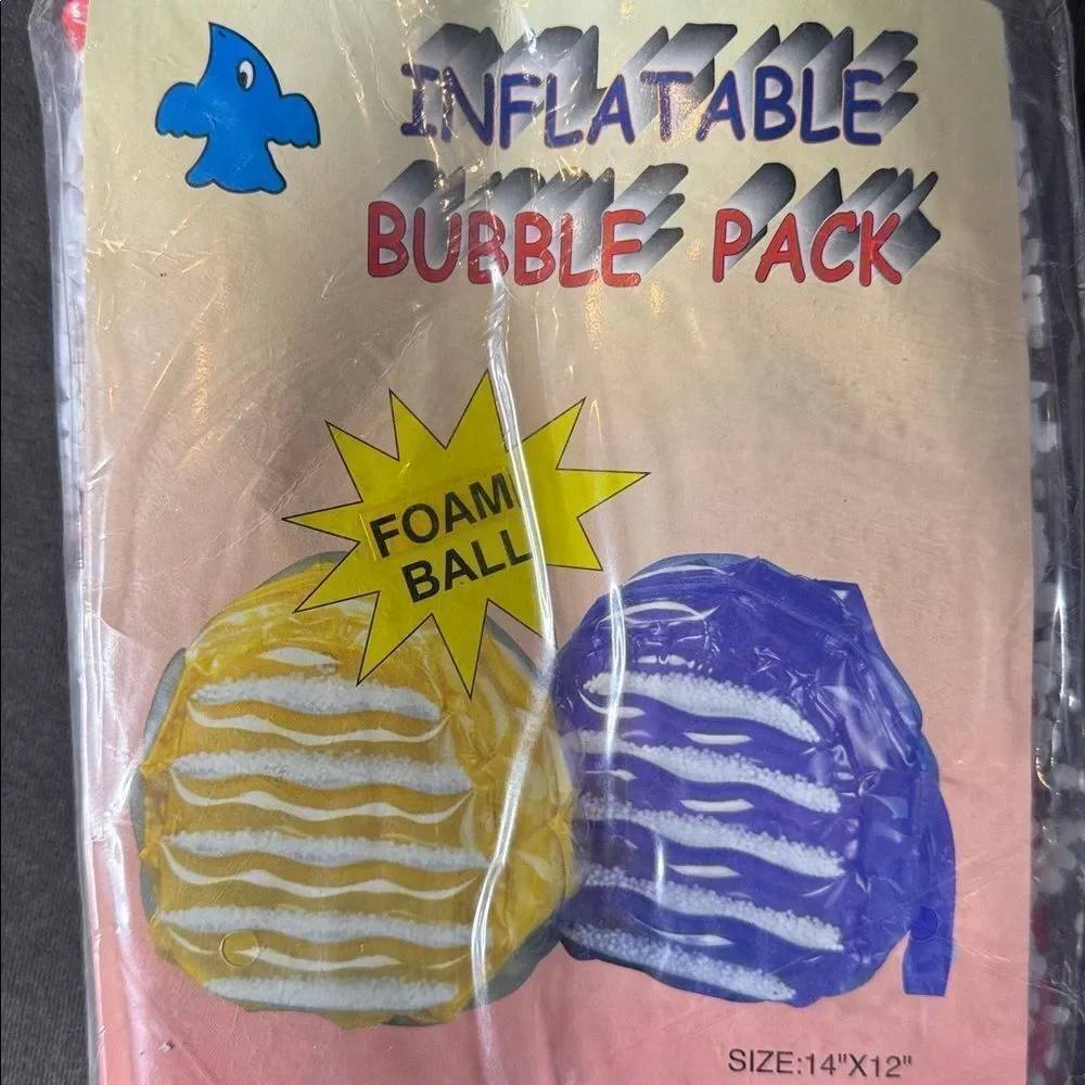 Purple Inflatable Bubble BackPack Foam Ball New in Packaging One Size NEW